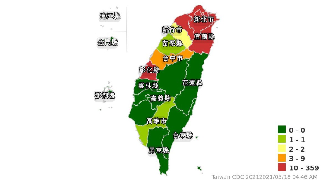 本土爆發4縣市一夜變色！確診地圖北部「唯一淨土」曝