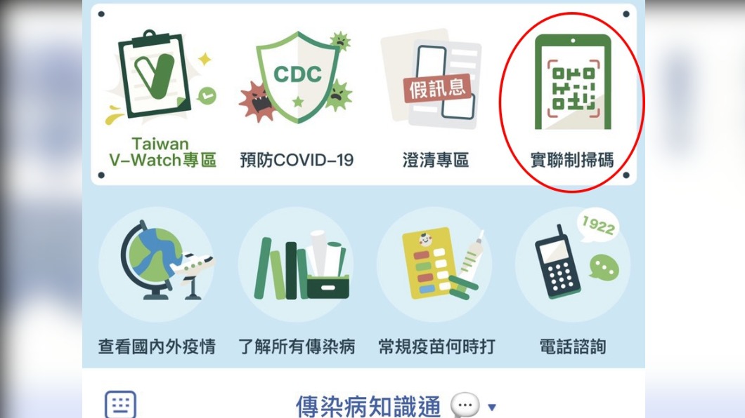 疾管家實聯制專區。(圖/翻攝自LINE)