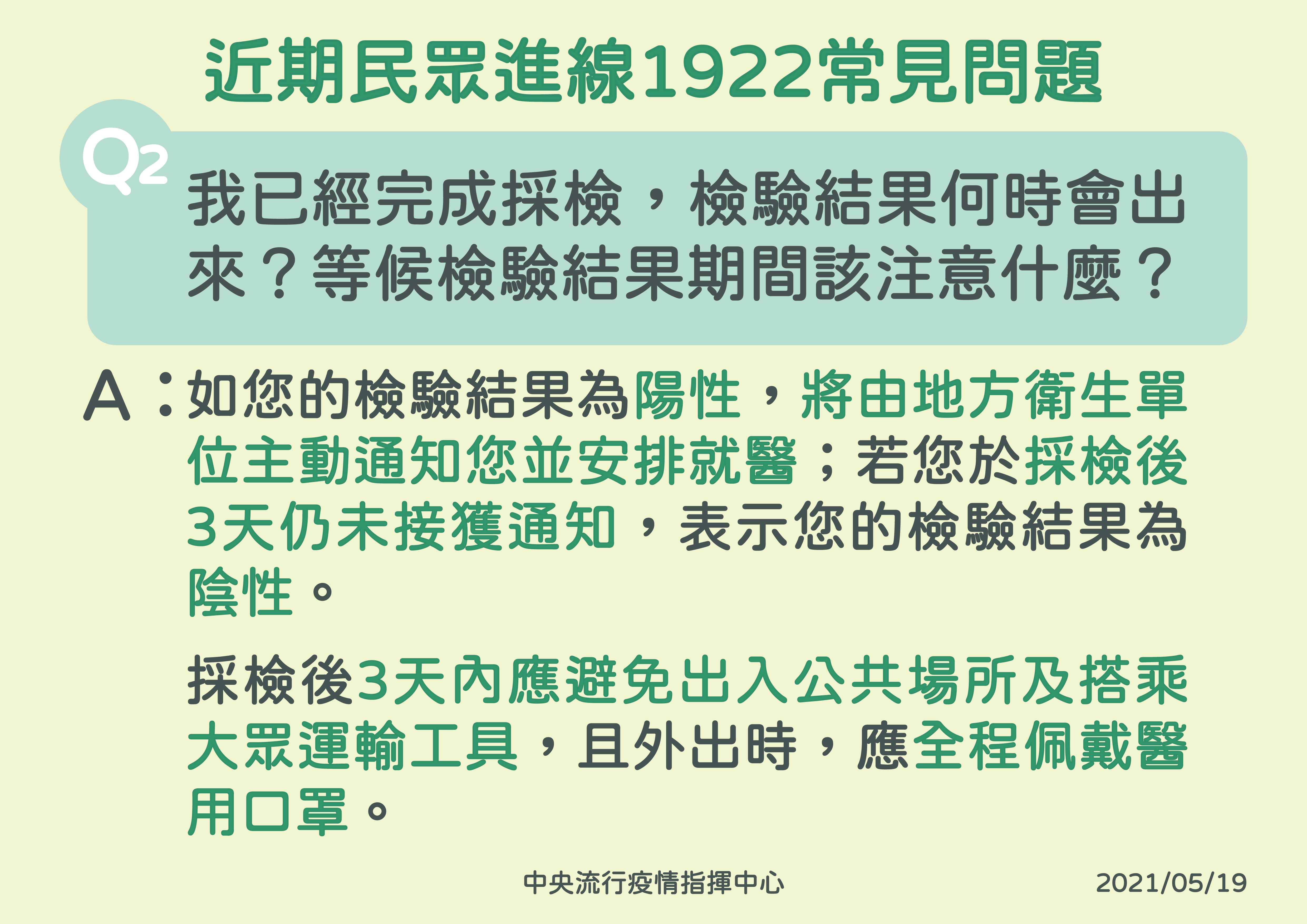 近期民眾進線1922常見問題。(圖/指揮中心提供)