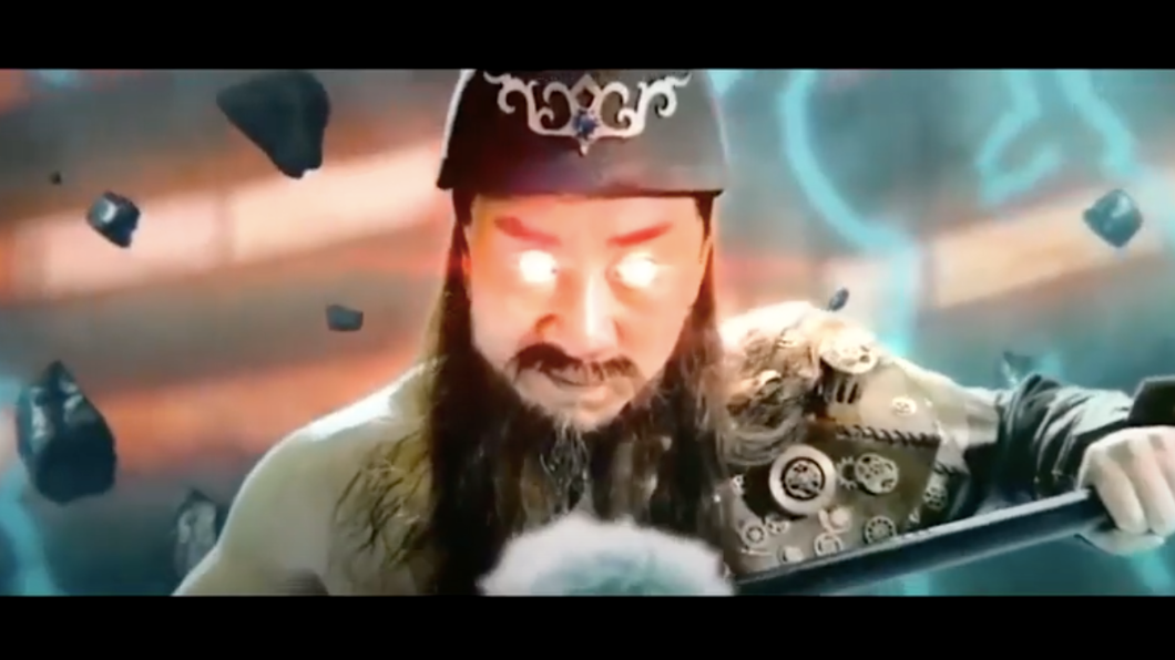 關公眼睛會發出雷射光。（圖／翻攝自YouTube＠《孤膽行動》）