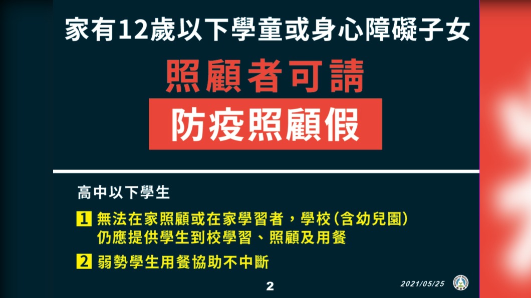 家有12歲以下學童或身心障礙子女照顧者,可請防疫照顧假。(圖/教育部)