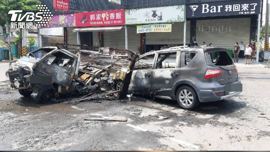 大社車禍連環撞波及多輛汽機車　貨車起火燒到剩骨架