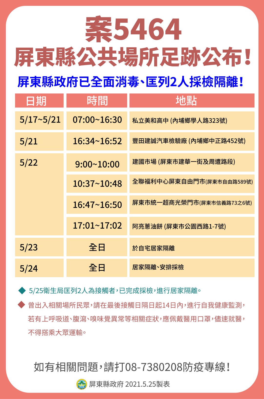 案5464活動足跡。(圖/屏東縣政府提供)
