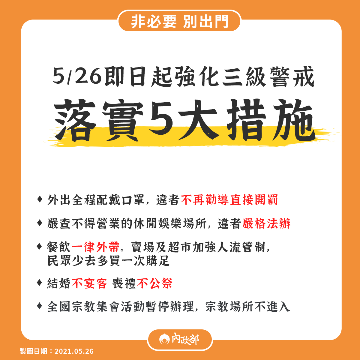 內政部發布5大措施。（圖／翻攝自內政部臉書）