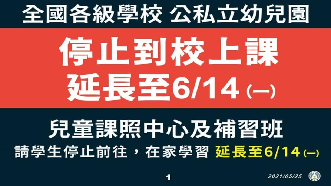 教育部在日前宣布停課延長至614。(圖/教育部提供)