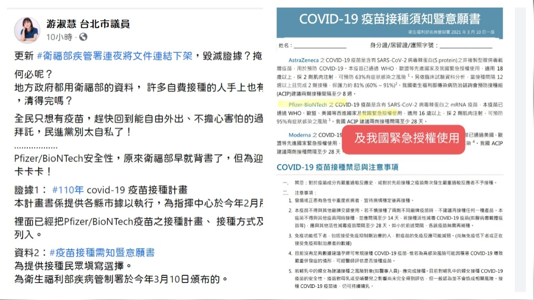 文件曝BNT緊急授權!疾管署急下架 游淑慧:掩耳盜鈴