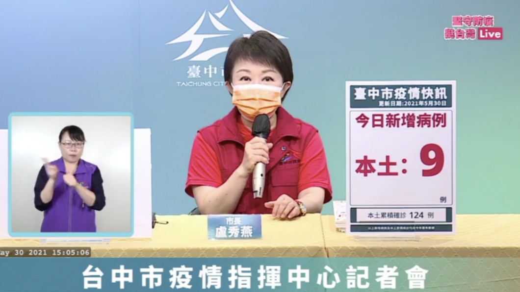 台中市長盧秀燕。(圖/翻攝自漾台中臉書)