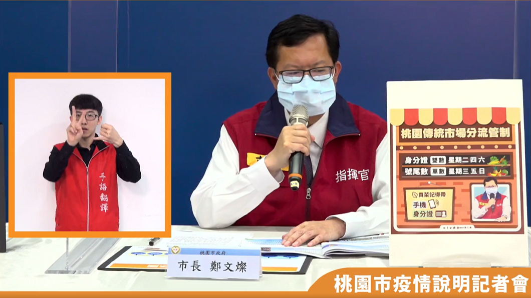 鄭文燦宣布明日起傳統市場將採取分流管制。(圖/翻攝自鄭文燦臉書)