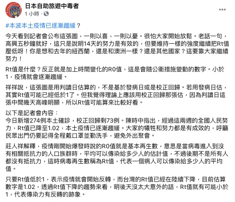 林氏璧呼籲高興5秒就好。（圖／翻攝自日本自助旅遊中毒者Facebook）