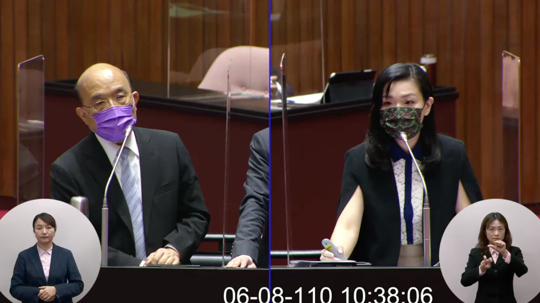 高虹安火力全開一度讓蘇貞昌招架不住。（圖／翻攝自國會頻道）
