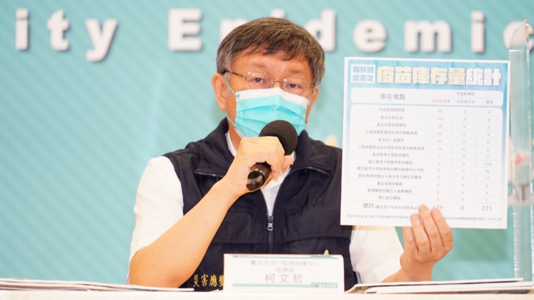 北市挨批「疫苗施打不力」 柯文哲:800瓶中央寄放