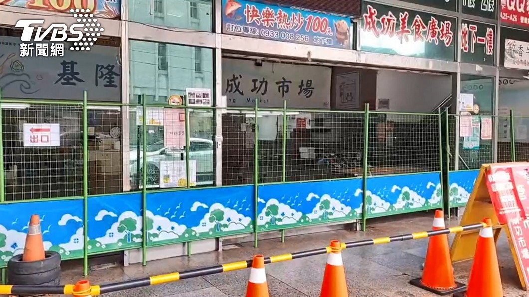 確診房仲曾到成功市場B1熱炒店。(圖/TVBS)