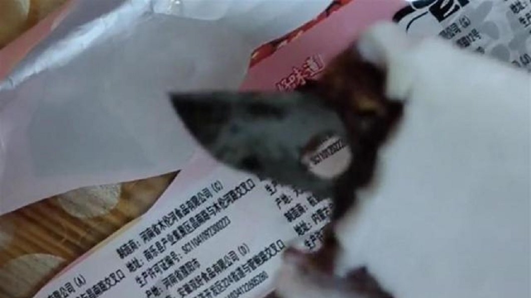 湖南一名孩童吃冰棒時發現裡面竟然有一個4公分左右的刀片。(圖/翻攝自陸網)