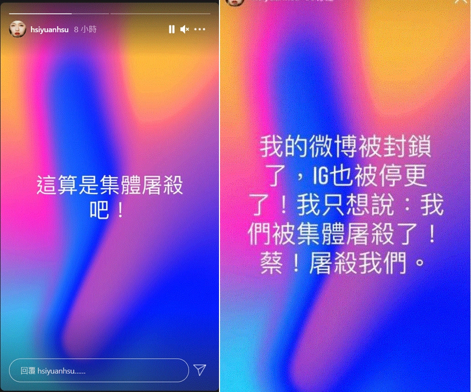 大S留下激烈字眼。(圖/翻攝自大S徐熙媛IG)