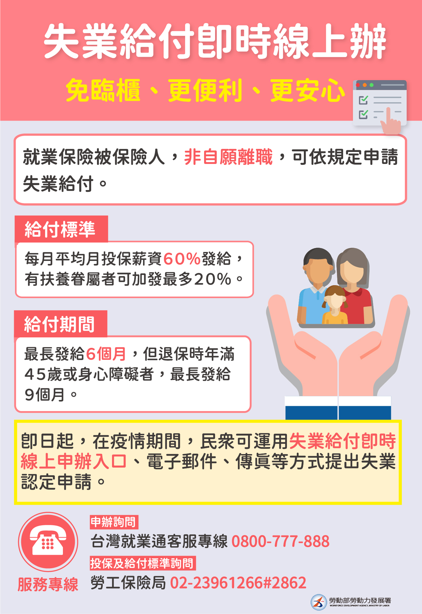 失業給付。(圖/翻攝自勞動部官網)
