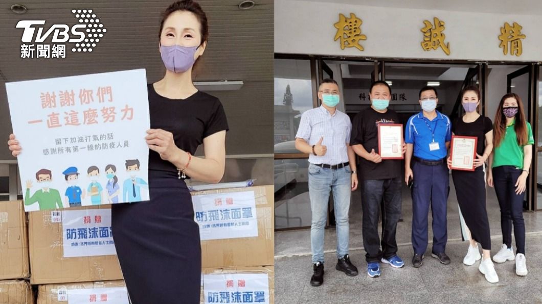 梁佑南捐贈防疫面罩,提供彰化6間醫院及警政單位。(圖/民視提供)