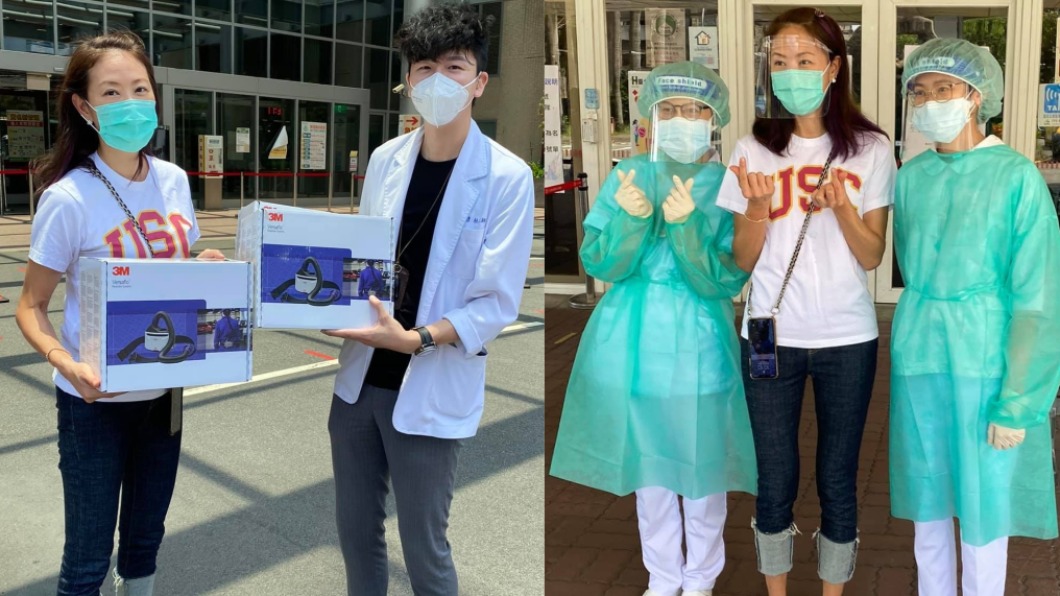 賈永婕捐出46台PAPR(動力濾淨式呼吸防護具)。(圖/翻攝自賈永婕臉書)