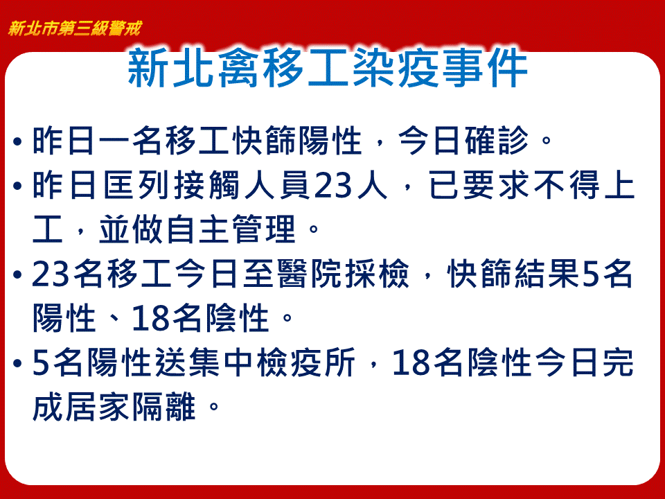 新北禽移工染疫事件。（圖／新北市政府）