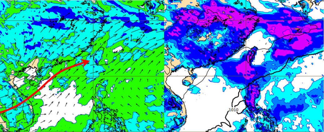 最新（25日20時）歐洲（ECMWF）模式。（圖／翻攝自老大洩天機）