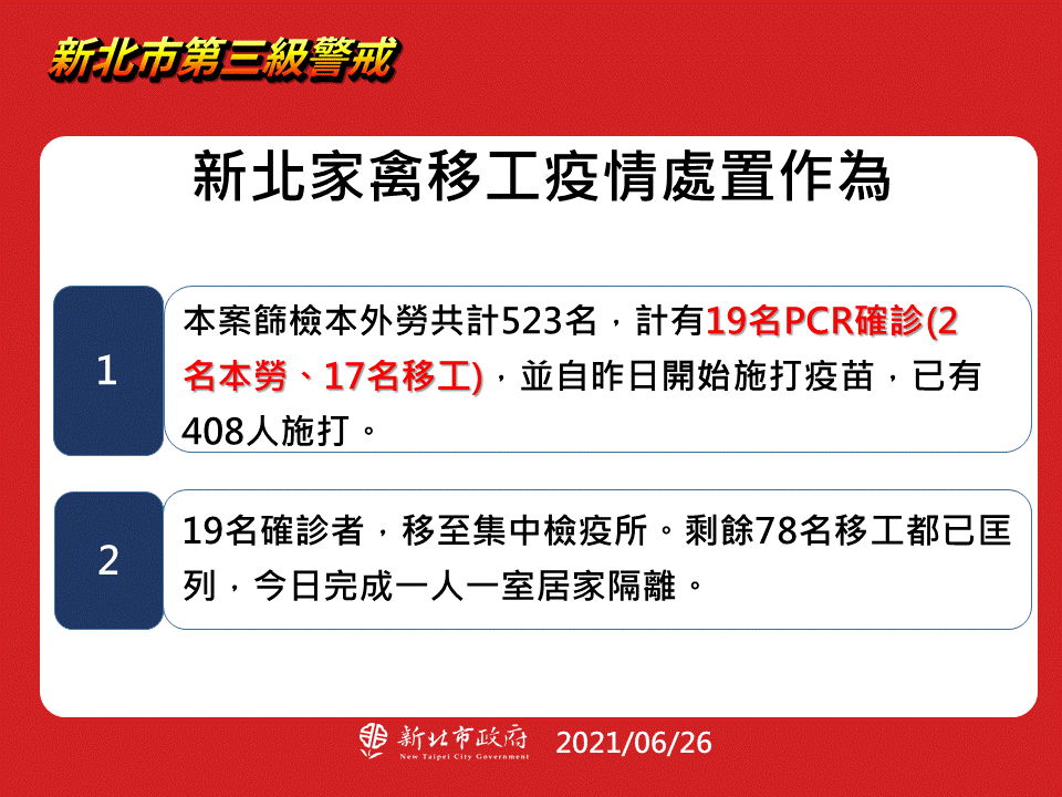 新北市家禽移工疫情處置作為(1/2)。(圖/新北市政府)