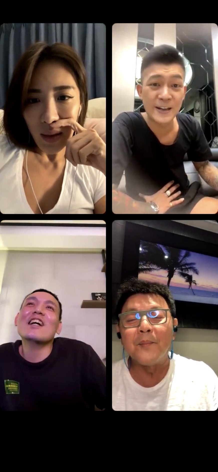 小禎、鳳梨、春風及庹宗康一起直播聊天。（圖／翻攝自小禎IG）