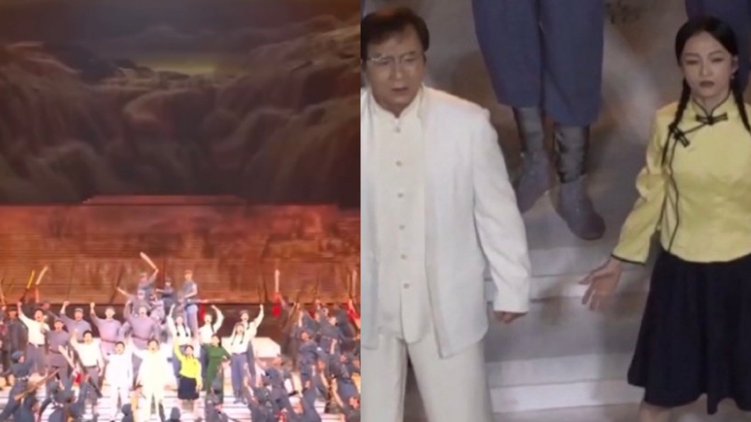 歌手張韶涵與演員成龍演出《怒吼吧黃河》。(圖/翻攝自微博)