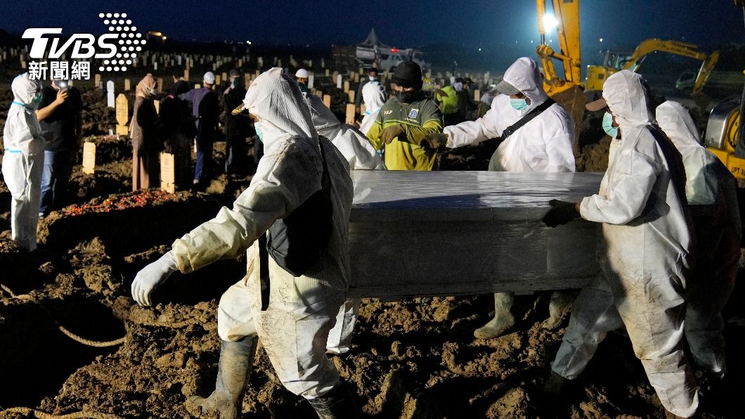 印尼染疫死亡人數激增。(圖/達志影像美聯社)