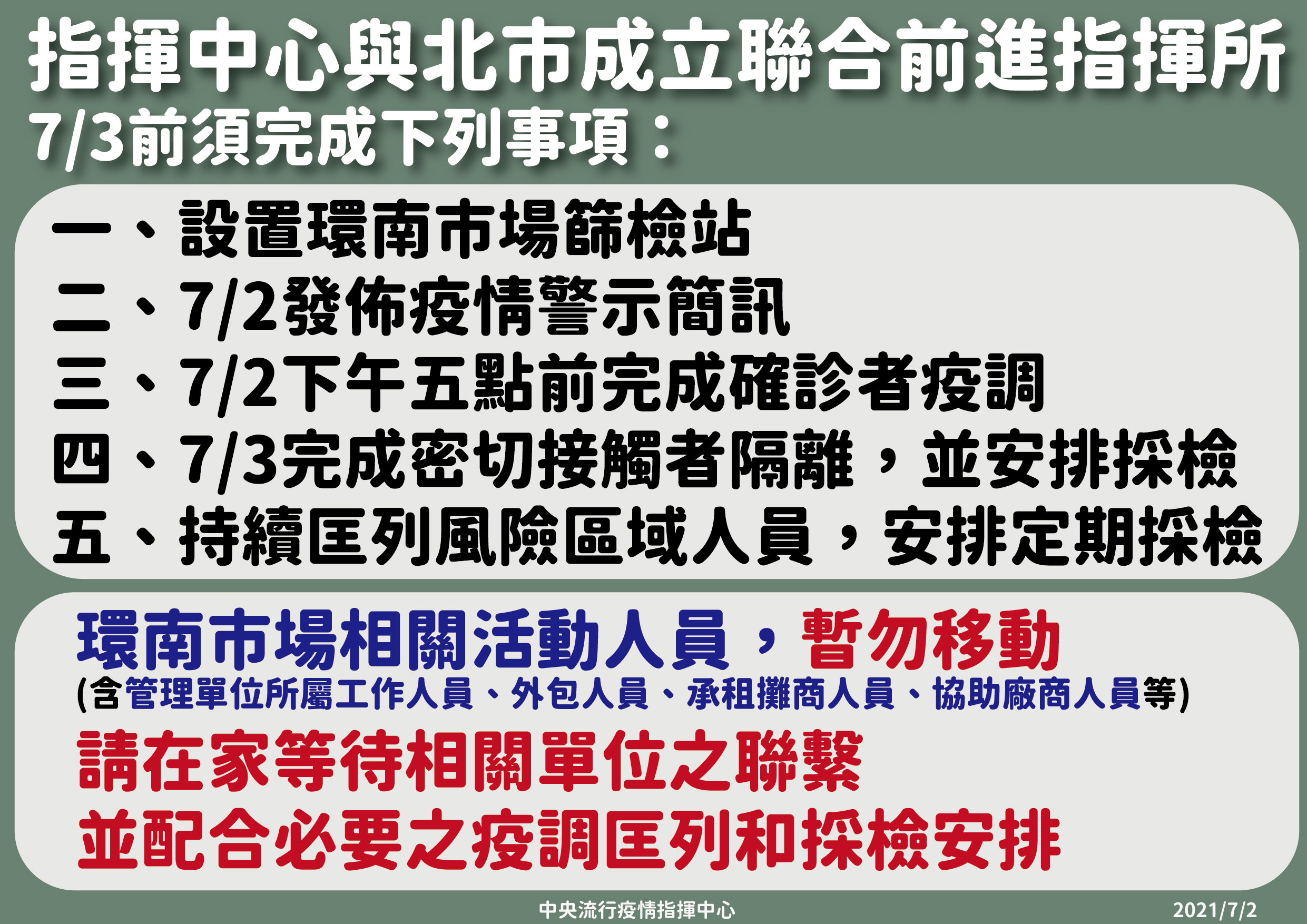 指揮中心與北市成立聯合前進指揮所。(圖/中央流行疫情指揮中心)