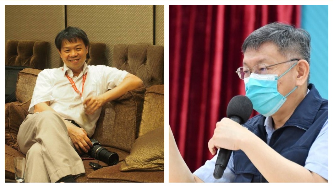 台北市長柯文哲今（4）日在記者會上三度大篇幅提及台大醫院婦產科醫師施景中被名嘴、民意代表不負責任言論帶風向。（合成圖／翻攝施景中臉書、北市府提供）