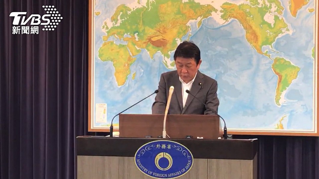 日本外務大臣茂木聰敏宣布三度贈台疫苗。(圖/TVBS資料畫面)