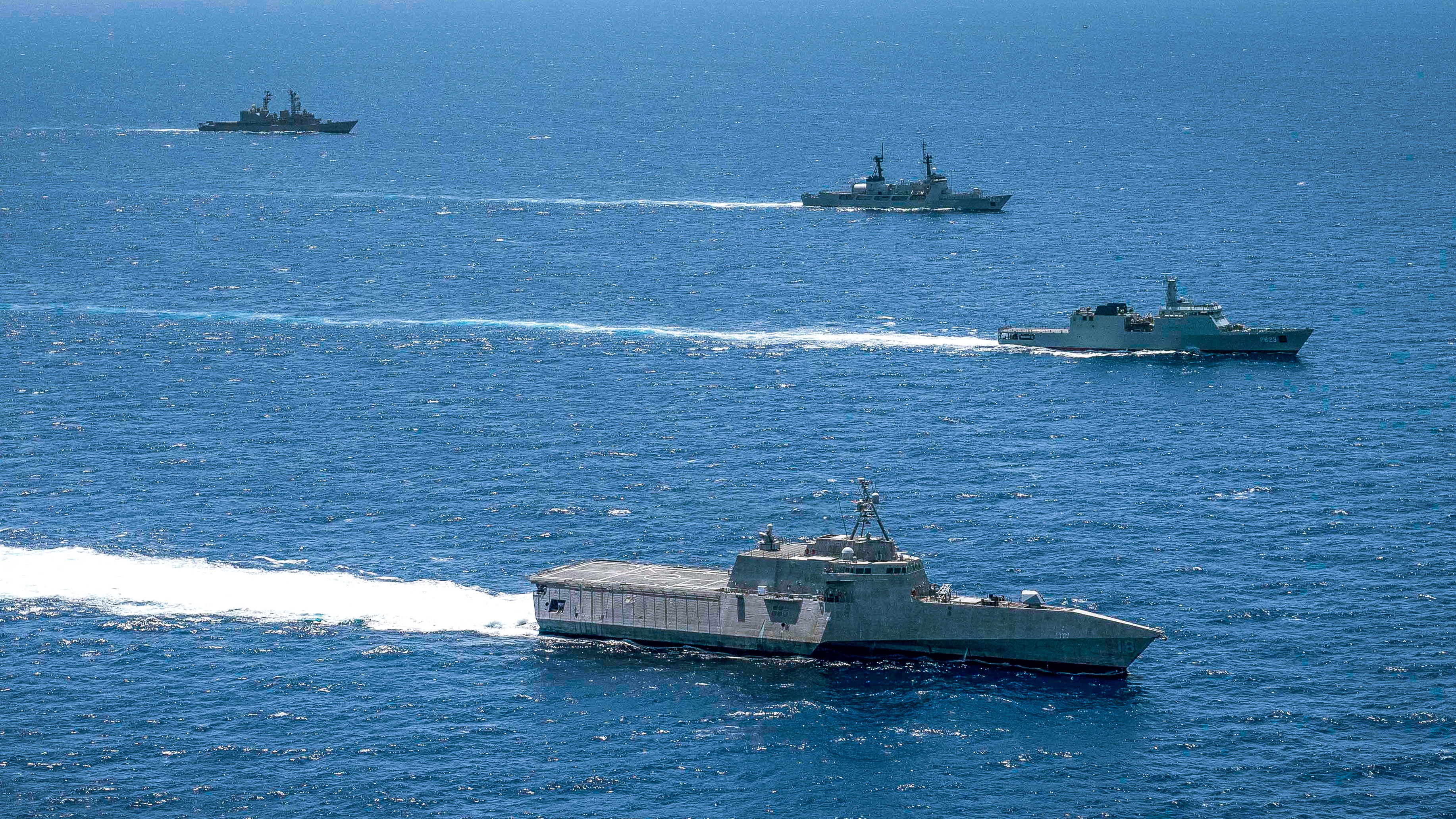 美、日、斯里蘭卡聯合海上軍演。(圖/翻攝自U.S. Pacific Fleet推特)