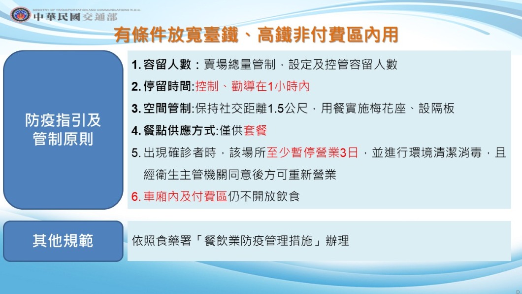 有條件放寬臺鐵、高鐵非付費區內用。(圖/交通部)