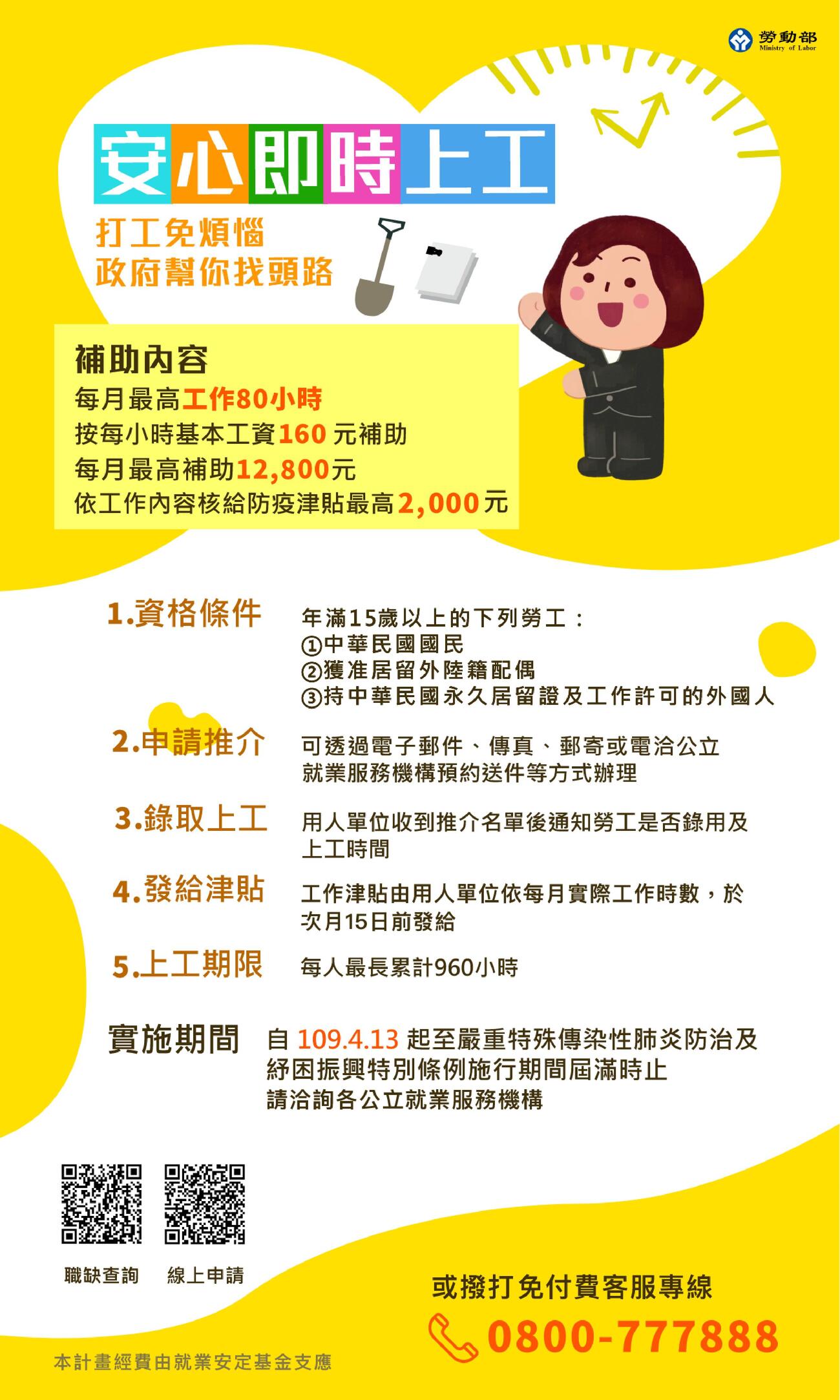 安心即時上工。(圖/勞動部提供)