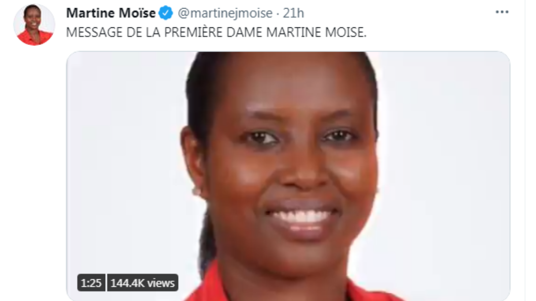 瑪婷發表聲明。(圖/翻攝自Martine Moïse推特)