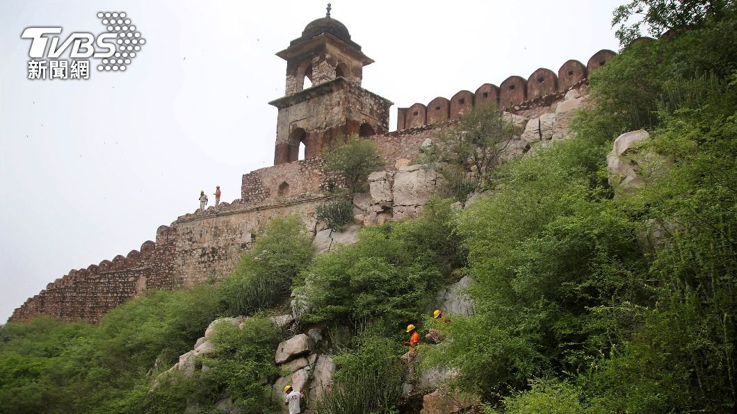 琥珀堡(Amer Fort)瞭望塔。(圖/達志影像美聯社)