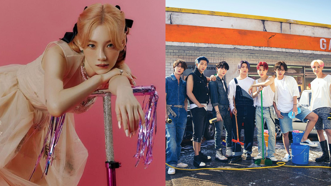 近日發行新曲的藝人及團體有太妍、BTS。(圖/翻攝自taeyeon_ss、bts.bighitofficial IG)