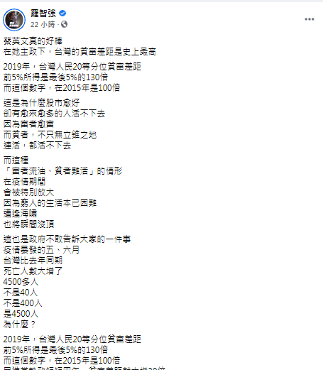 羅智強發文。(圖/翻攝自羅智強Facebook)