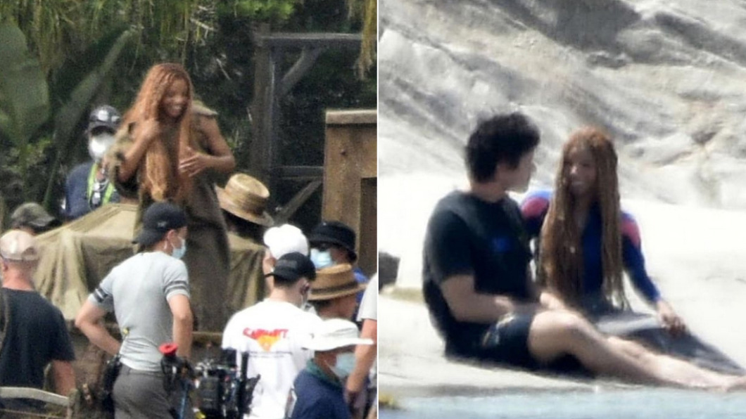 真人版《小美人魚》現場照片曝光掀起熱議。（圖／翻攝自disneyremake、liveactionariel IG）