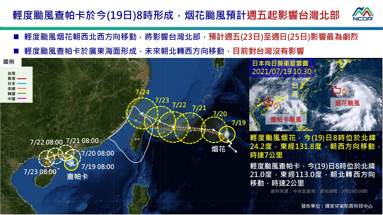 颱風最新動態。(圖/國家災害防救科技中心)