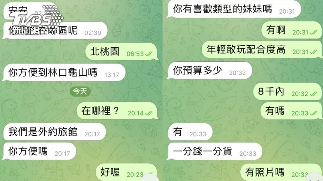 警辦嫖客上鉤討價還價。(圖/TVBS)