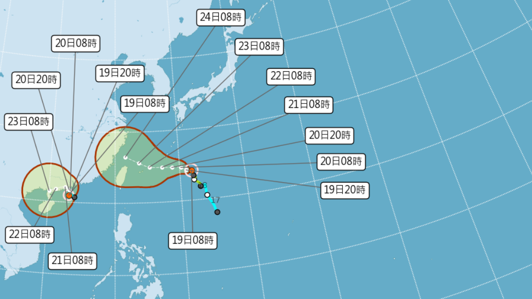 颱風路徑預測。(圖/中央氣象局)