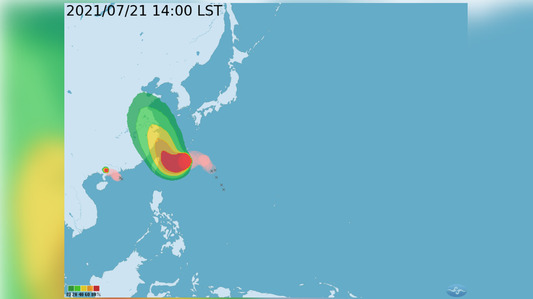 烟花颱風將逐漸影響台灣。(圖/翻攝自中央氣象局)