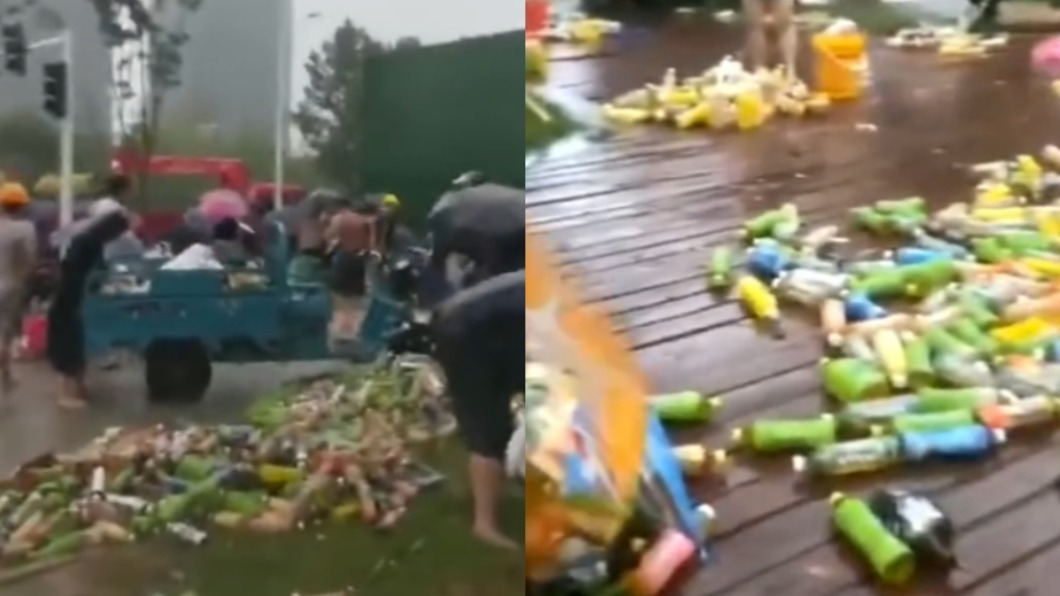 鄭州暴雨釀災!「康師傅倉庫坍塌」民涉水搶30萬瓶飲料