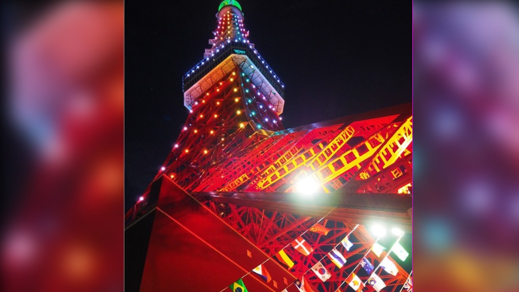 畫面太美！不只台灣です　東京鐵塔奧運點燈掛國旗