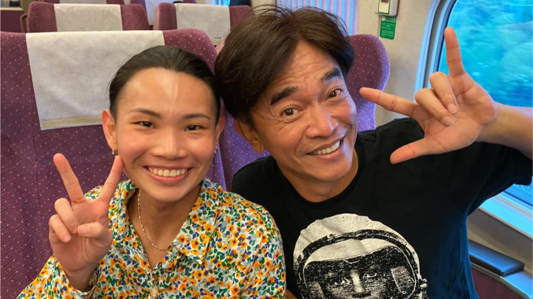 戴資穎4月時在高鐵巧遇吳宗憲。(圖/翻攝自戴資穎臉書)