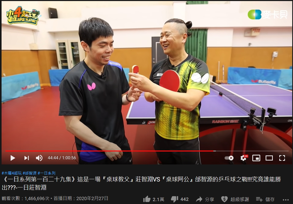節目團隊再拿出迷你球拍讓莊智淵挑戰。（圖／翻攝自《木躍4超玩》YouTube）