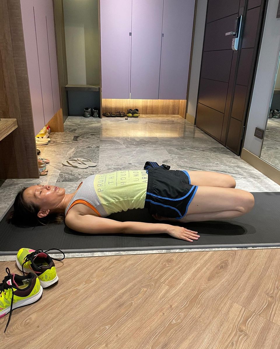 彭佳慧說看林昀儒比賽,腰傷都好了。(圖/翻攝自彭佳慧臉書)