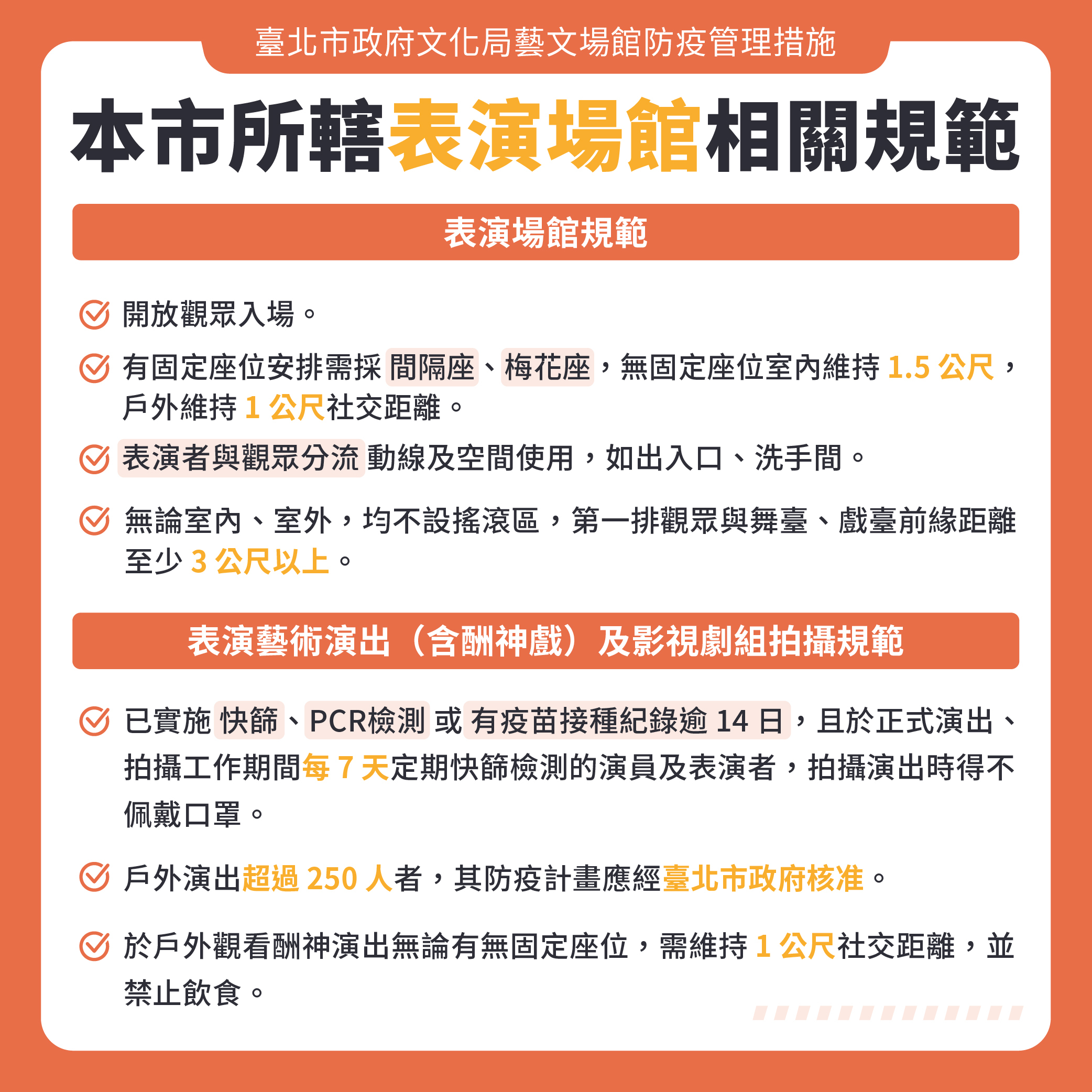 北市府明訂表演場館相關規範。(圖/台北市政府提供)