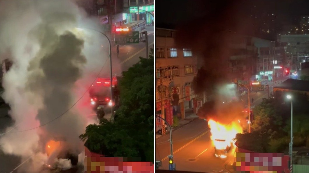 五股火燒車！駕駛見竄煙急逃　下秒狂燒黑煙衝天