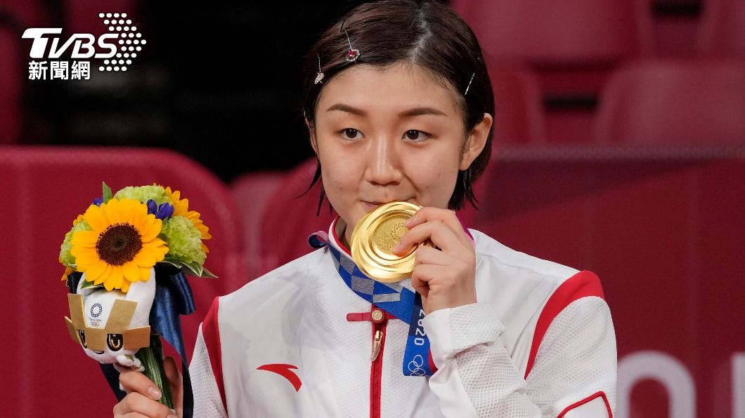 大陸桌球好手陳夢奪下東奧女子單打金牌。(圖/達志影像美聯社)